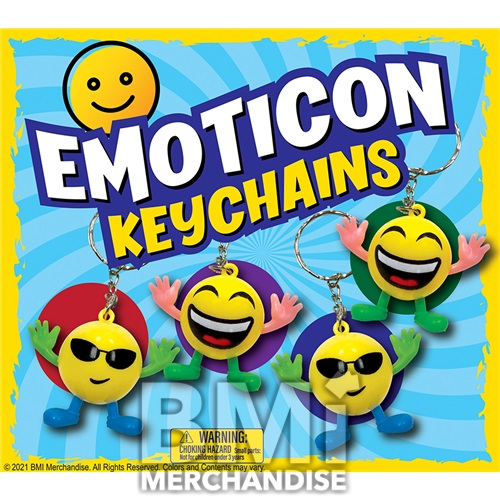 50 POINT- 250PC EMOTICON KEYCHAINS MODULAR CAPSULE KIT